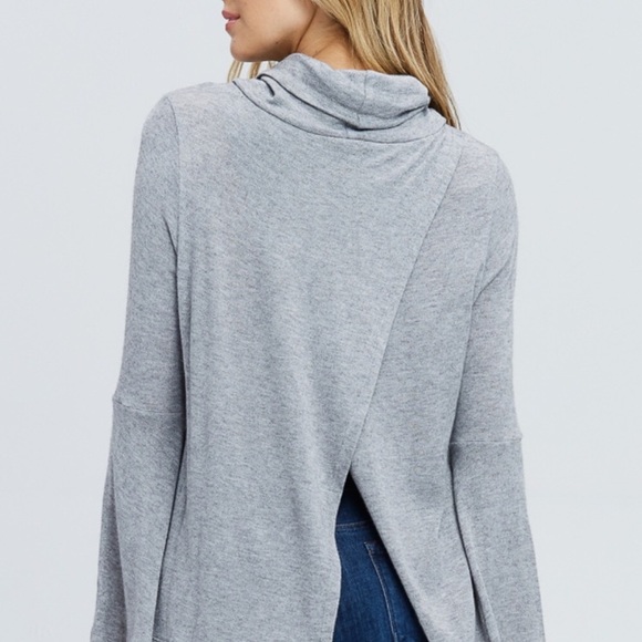 ❗️SALE❗️Heather Grey Cowl Neck Top // HOST PICK 🎉 - Picture 4 of 4